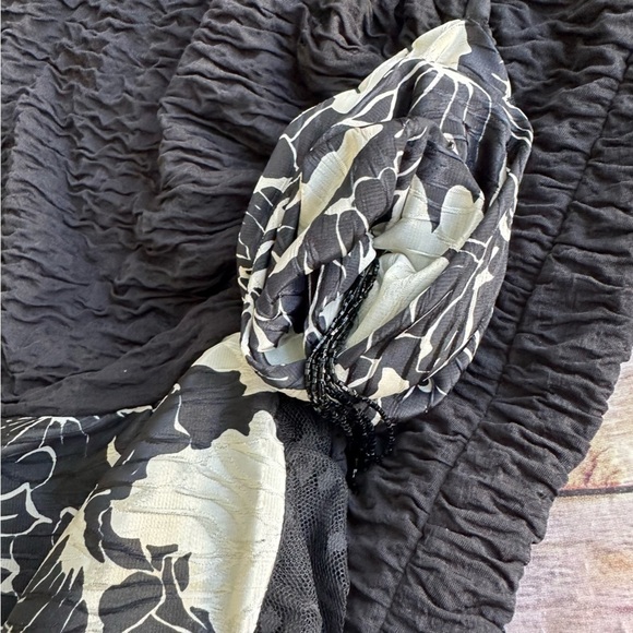 Lorrie Kabala Attitudes Dress 80s Party Dress Black White Flounces Layered - Picture 7 of 16